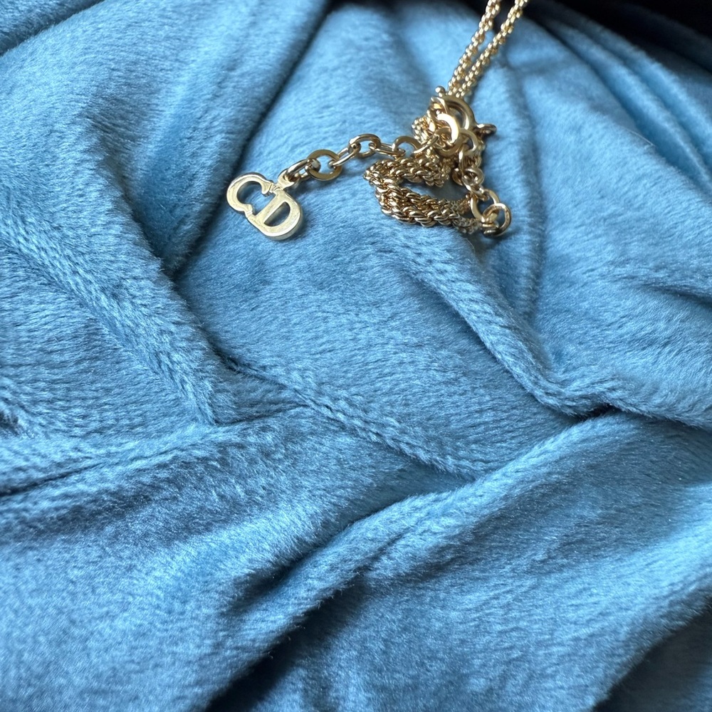 Gold Pendant Necklace vintage Christian Dior - Picture 5 of 6